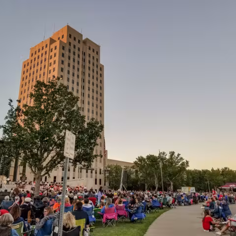 event at ND capitol at sunset