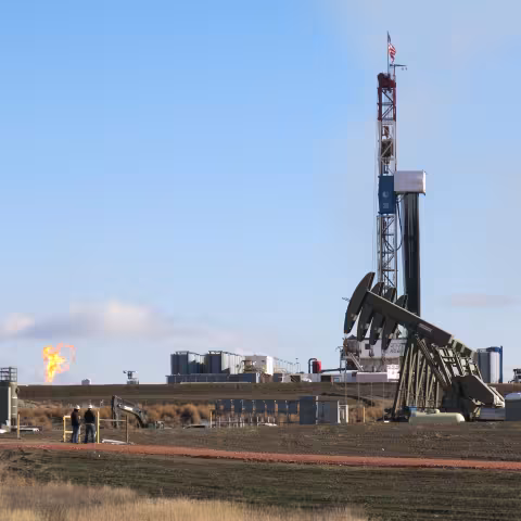 oil rig with natural gas flare