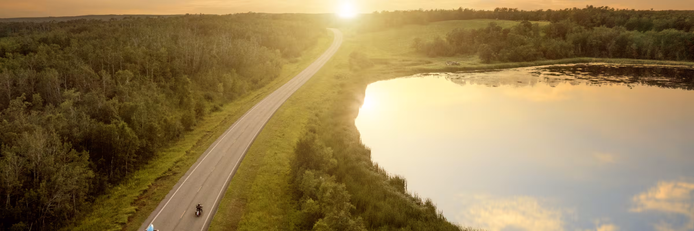 scenic north dakota sunset and a highway